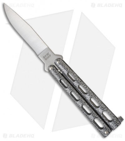 Bear & Sons 113 Small Butterfly Knife w/ Silver Vein Handle (3.3" Satin Plain)