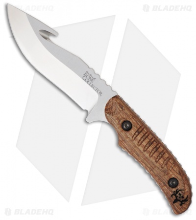 Bone Collector Large Fixed Blade Knife w/ Gut Hook 15010-2 Walnut (4.1" Plain)