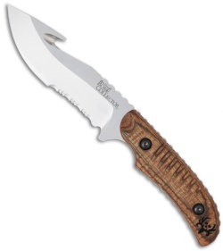 Bone Collector Large Fixed Blade Knife w/ Gut Hook 15010S-2 Walnut (4.1" Serr)