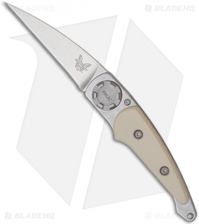Benchmade Paul Axial Knife 250-2 w/ Ivory Micarta Handle (2.2" Satin Plain)