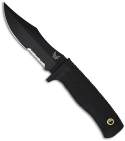 Benchmade Rant Knife 512SBK Fixed Blade Clip-Point (4.48" Black Serr)