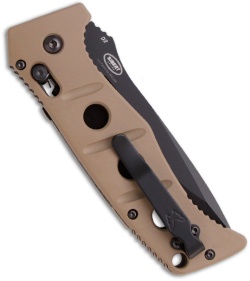 Benchmade 2750 Adamas Automatic Knife w/ Tan Handle (3.82" Black Plain) 2750BKSN