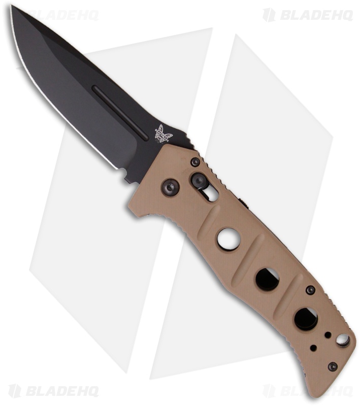 Benchmade 2750 Adamas Automatic Knife Tan (3.82" Black) 2750BKSN Blade HQ