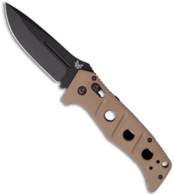 Benchmade 2750 Adamas Automatic Knife w/ Tan Handle (3.82" Black Plain) 2750BKSN