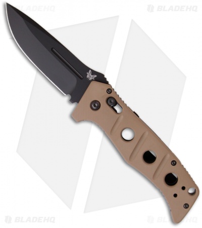 Benchmade 2750 Adamas Automatic Knife w/ Tan Handle (3.82" Black Plain) 2750BKSN