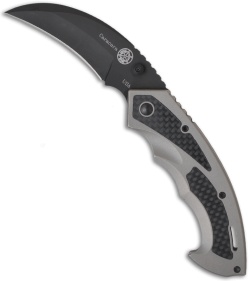 MOD CaraCara Folding Knife w/ Carbon Fiber Inserts (3" Black Plain)