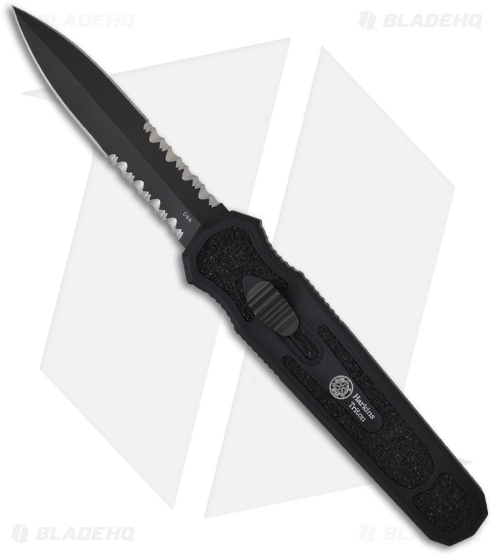MOD Triton D/A Dagger OTF Automatic Knife James Bond (3.6" Black Serr) 458 Blade HQ