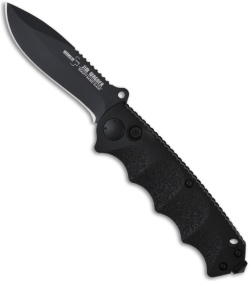 Boker Plus Reality Based Blade Recurve Auto Knife (3.25" Black Plain) 01BO055