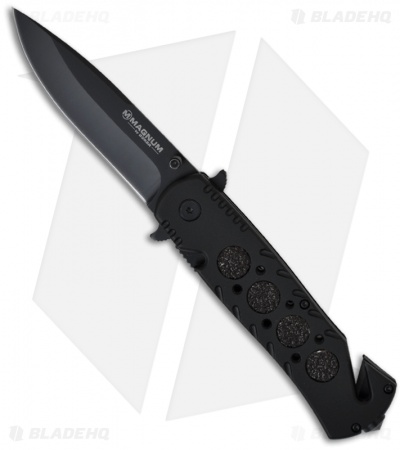Boker Magnum Rescue BK Pocket Knife (3.75" Black Plain) 01LL200