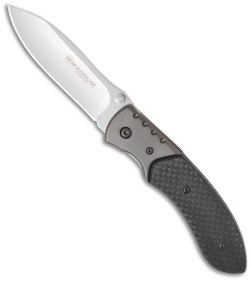 Boker Magnum Tech Folder Carbon Fiber Pocket Knife (3.375" Satin Plain) 01SC147