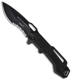 Boker Knives Kal 10 Folding Knife (3.5" Black Serr) 01KAL10S