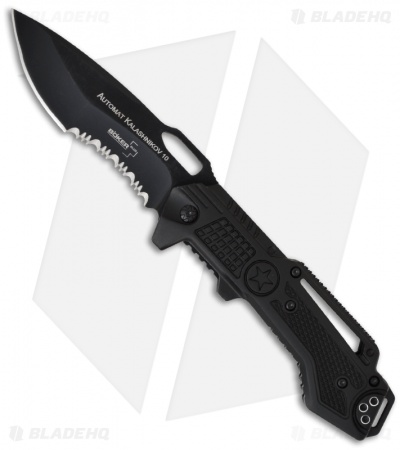 Boker Knives Kal 10 Folding Knife (3.5" Black Serr) 01KAL10S