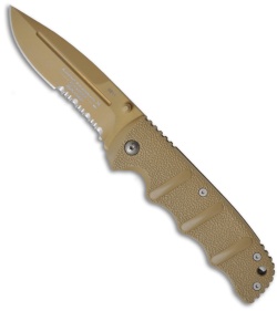Boker Kalashnikov 74 Folding Pocket Knife Desert Sand (3.5" Serr) KAL74DES