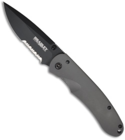 Bradley Cutlery Alias I Titanium Tactical Knife (3.5" Black Serr) 17600SBT
