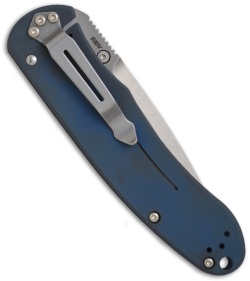 Bradley Cutlery Alias I Blue Folding Knife (3.5" Stonewash Plain) 17600-701
