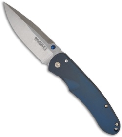 Bradley Cutlery Alias I Blue Folding Knife (3.5" Stonewash Plain) 17600-701
