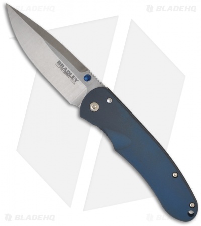 Bradley Cutlery Alias I Blue Folding Knife (3.5" Stonewash Plain) 17600-701