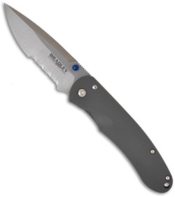 Bradley Cutlery Alias I Titanium Folding Knife (3.5" Stonewash Serr) 17600S