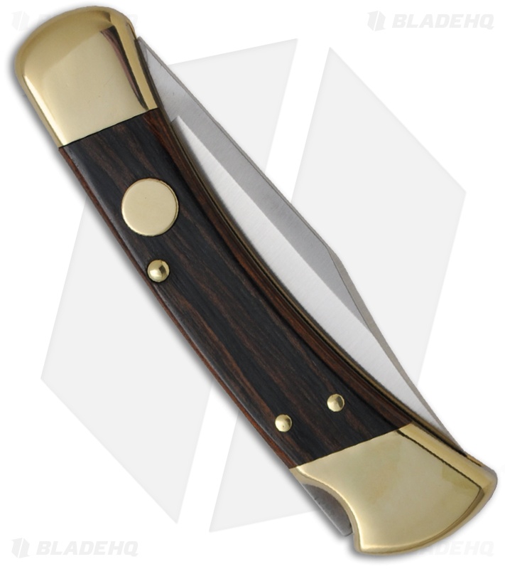 Buck 110 LeftHand SingleAction Automatic Knife Brass & Rosewood (3.75