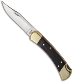 Buck 110 Automatic Knife Left Hand Brass & Rosewood Single Action Conversion