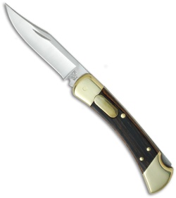 Buck 110 Automatic Knife w/ Rosewood Scales Dual Action Conversion (Satin Plain)
