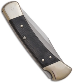 Buck 110 Nickel & Ashwood Dual Action Automatic Knife