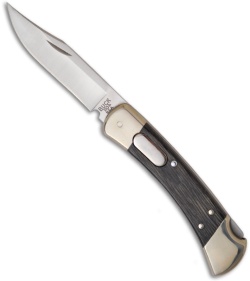 Buck 110 Nickel & Ashwood Dual Action Automatic Knife