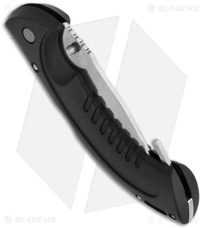 Buck Folding Omni Hunter 12PT Guthook Knife Black (4" Satin Plain