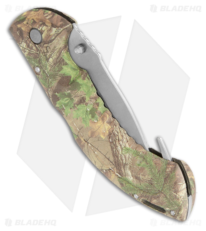 Buck Folding Omni Hunter 12PT Guthook Knife RealTree Xtra Green