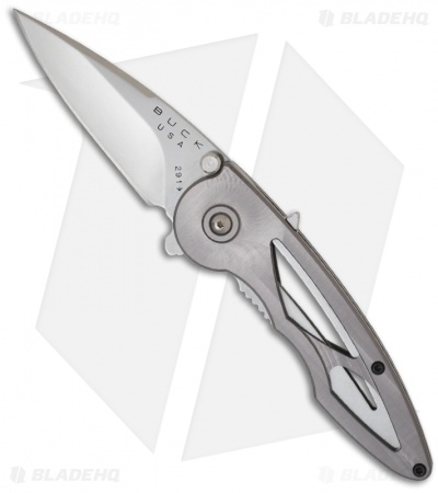 Buck Rush Assisted Opening Knife w/ Sandvik Blade (2.5" Satin Plain) 0291-GYS