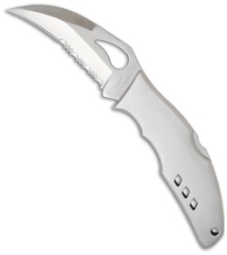 Spyderco Byrd Crossbill Stainless Steel Knife BY07PS (3.5" Satin Serr)