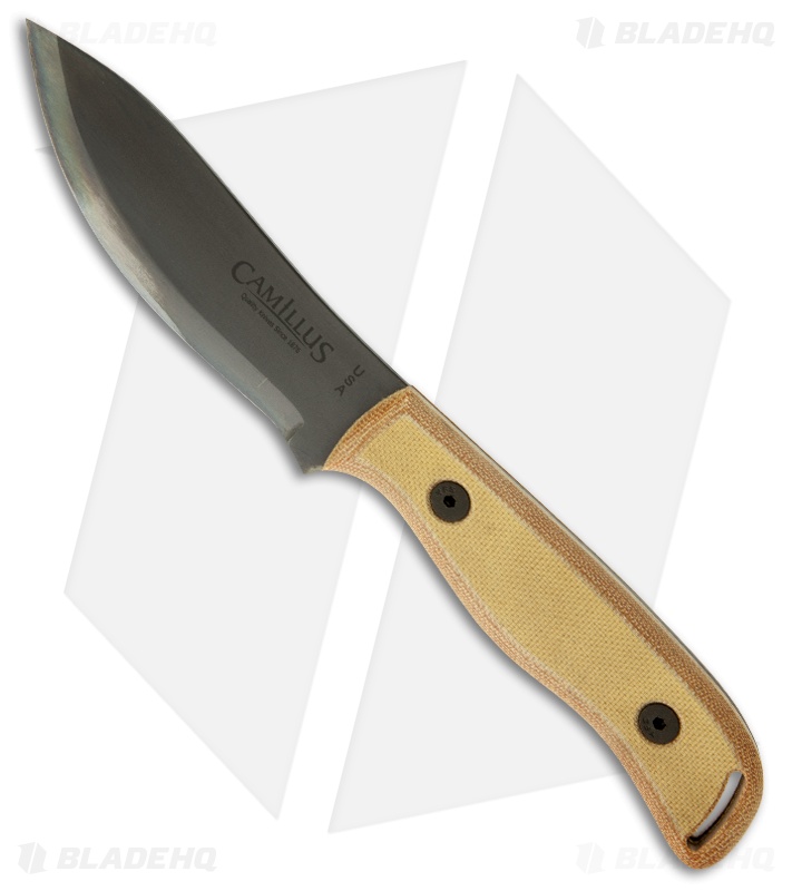 Camillus 8.5" Bushcrafter Knife Micarta Fixed Blade (4" Gray Plain