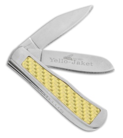 Camillus Yello-Jaket 2-Blade Trapper Folding Pocket Knife (1.875" Plain) 19060