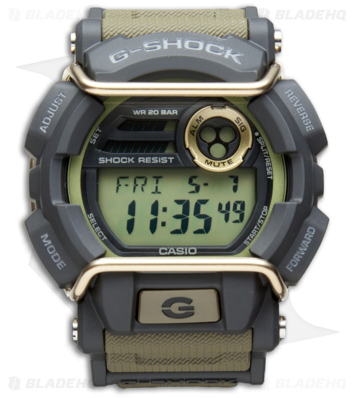 g shock grey and green