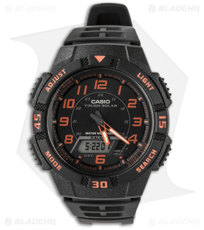casio orange digital watch