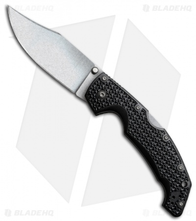 Cold Steel Voyager Large Clip Point Folding Knife (4" Stonewash Plain) 29TLC