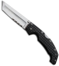 Cold Steel Voyager Large Tanto Point Folding Knife (4" Stonewash Serr) 29TLTH