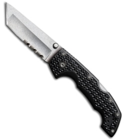 Cold Steel Voyager Medium Tanto Folding Knife (3" Stonewash Serr) 29TMTH