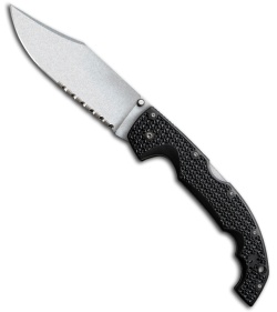 Cold Steel Voyager X Large Clip Point Folding Knife (5.5" Stonewash Serr) 29TXCH