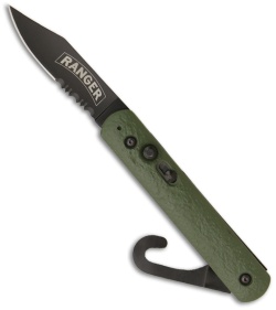 Colonial Knife Company Auto Rescue Military Knife Clip (Green SER) M-726SC
