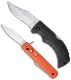 Colonial Knife Company M-724 Orange Automatic & Lockback Folder Knife Set