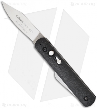 Colonial Knife Company M-724 Black Auto Rescue Military Knife w/Clip (3" Plain)