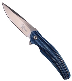 CRKT Ken Onion Ripple Blue Folding Knife (3.125" Satin Plain) K405BXP