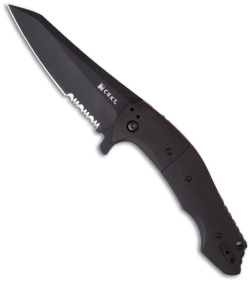 CRKT Eraser Liong Mah Knife Tactical Folder (3.875" Black Serr) 8900K