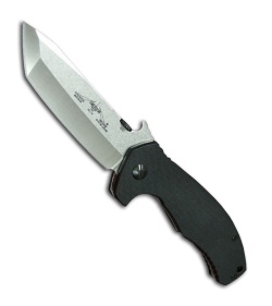 Emerson Super Roadhouse Black G-10 Folding Knife (4.2" Stonewashed Serr)