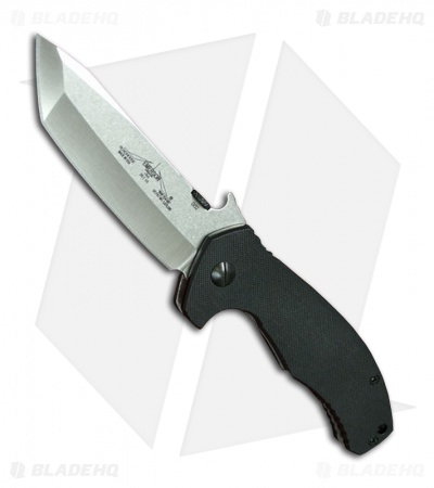 Emerson Super Roadhouse Black G-10 Folding Knife (4.2" Stonewashed Serr)