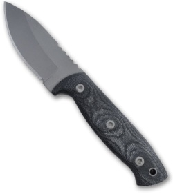 EnTrek USA Badger Fixed Blade Knife w/ Canvas Micarta Handle (Bead Blast PLN)