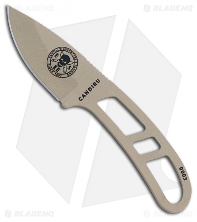 ESEE Candiru Desert Tan Fixed Blade Neck Knife (2" Tan Plain)