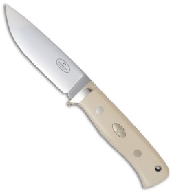 Fallkniven Knives F1 Ivory Micarta Knife w/ Leather Sheath (3.9" Satin Plain)