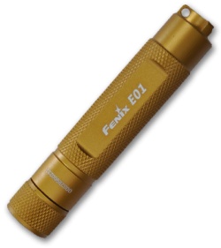 Fenix E01 Flashlight Gold Compact Nichia White GS LED Light 10 Lumens